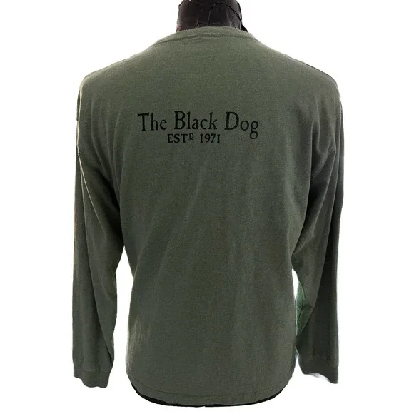 The Black Dog Mens Green Long Sleeve T Shirt Size Small - Picture 2 of 6